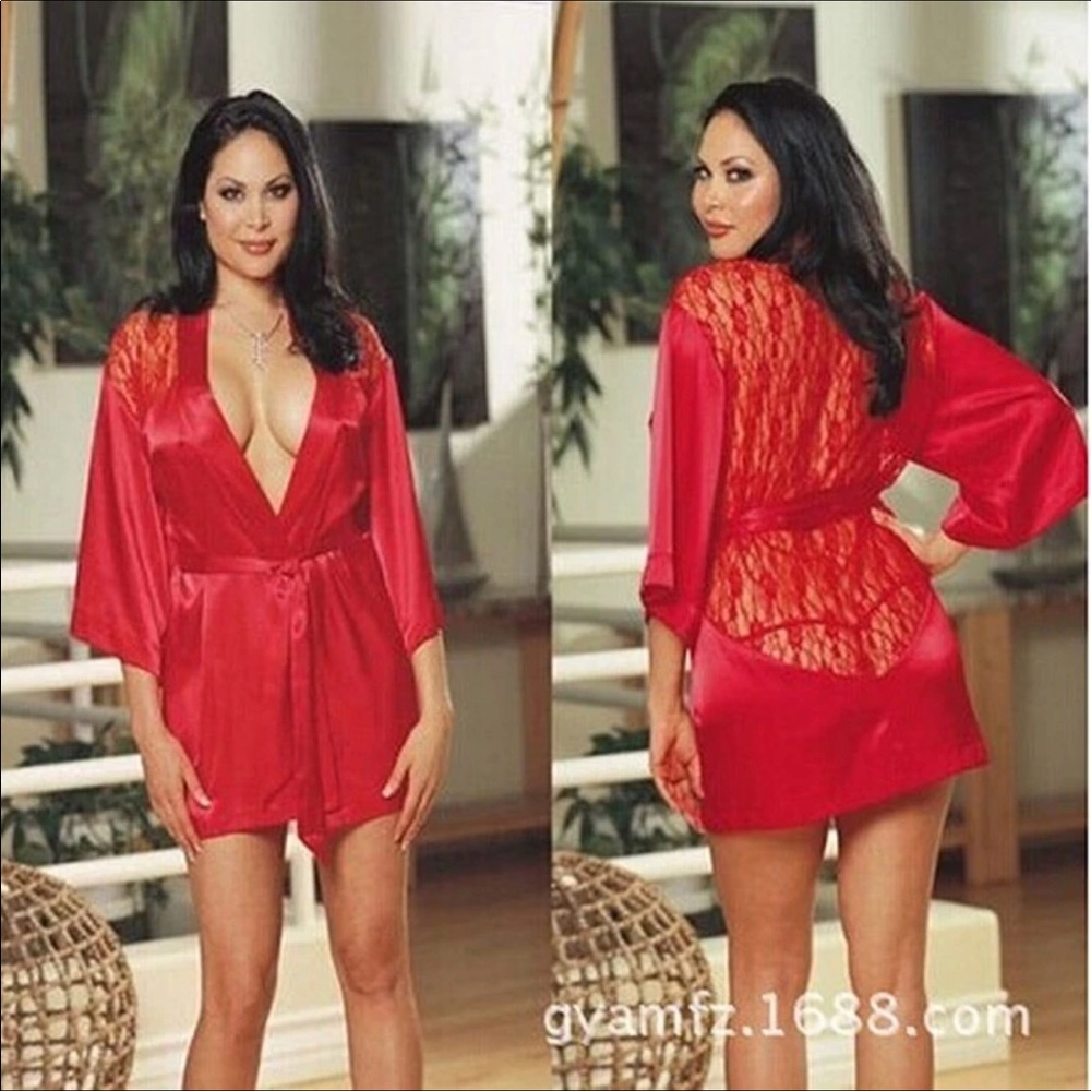 Red lace robe